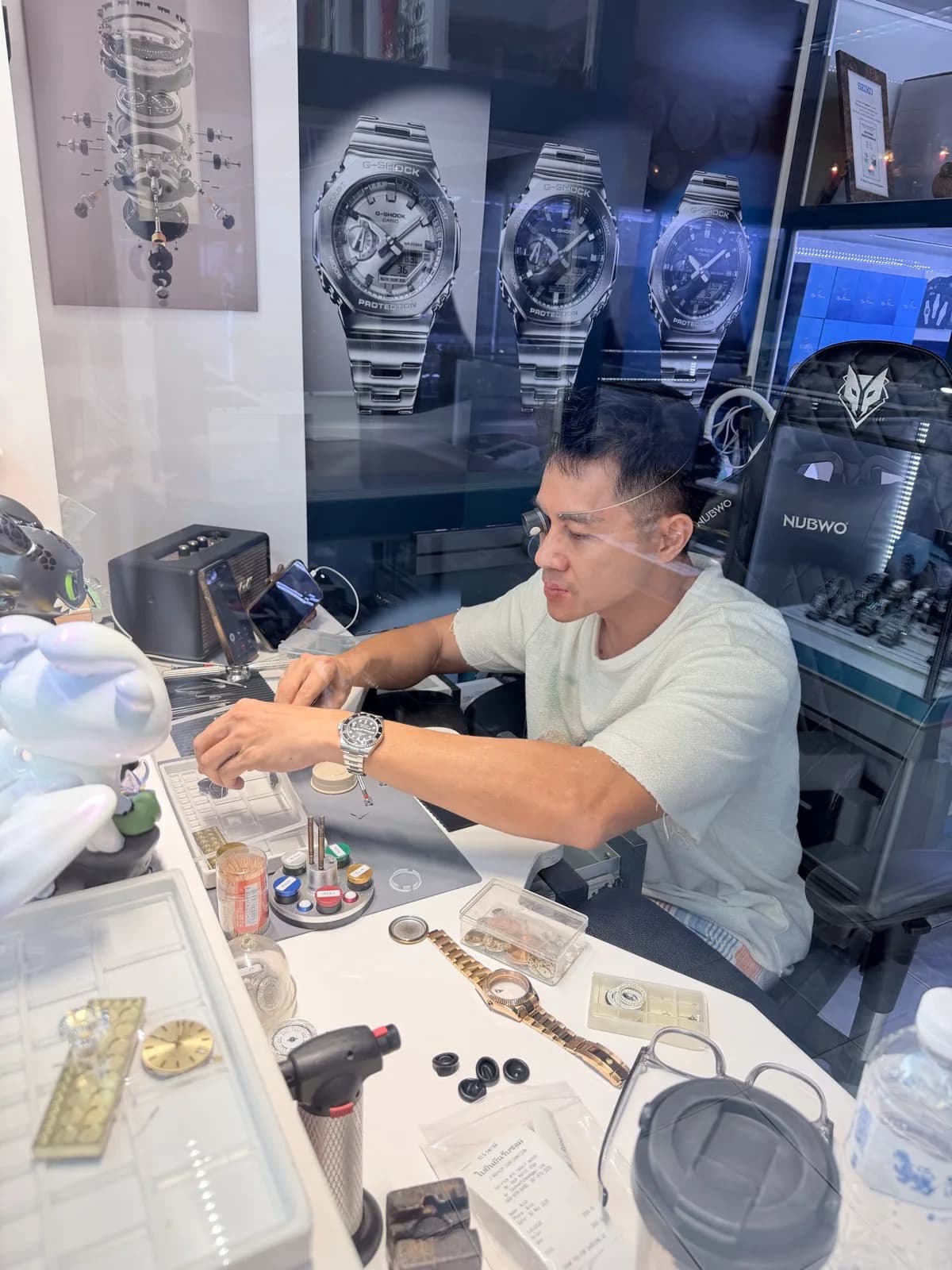 Mr. Jack at his workbench